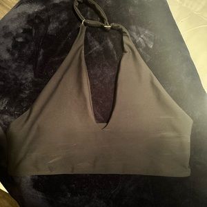 Skatie black halter bikini top